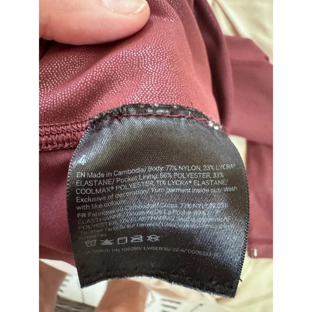 Lululemon Wunder Train High Rise Tight 25 Foil Red Merlot Burgundy LW5EB3S 4